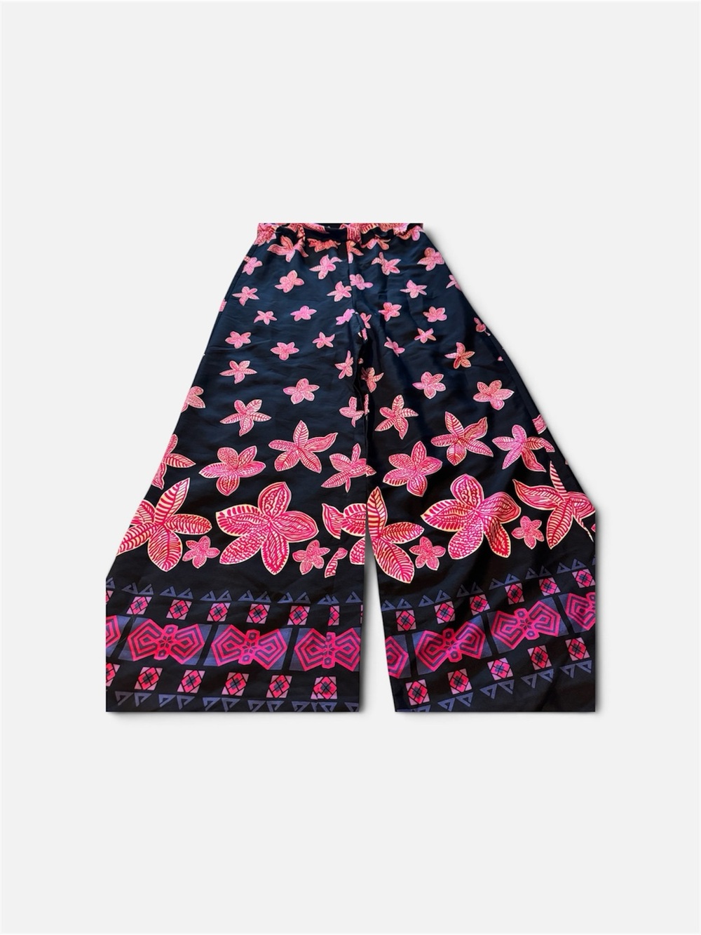 Love Culture Black Pajama Bottoms with Pink Floral Print